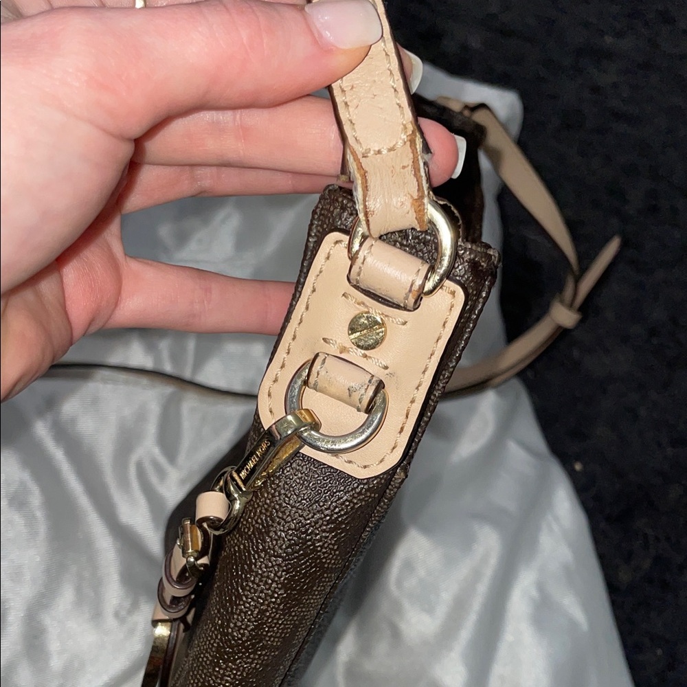 Michael Kors Brown Monogram Crossbody with Gold Hardware - Picture 9 of 11